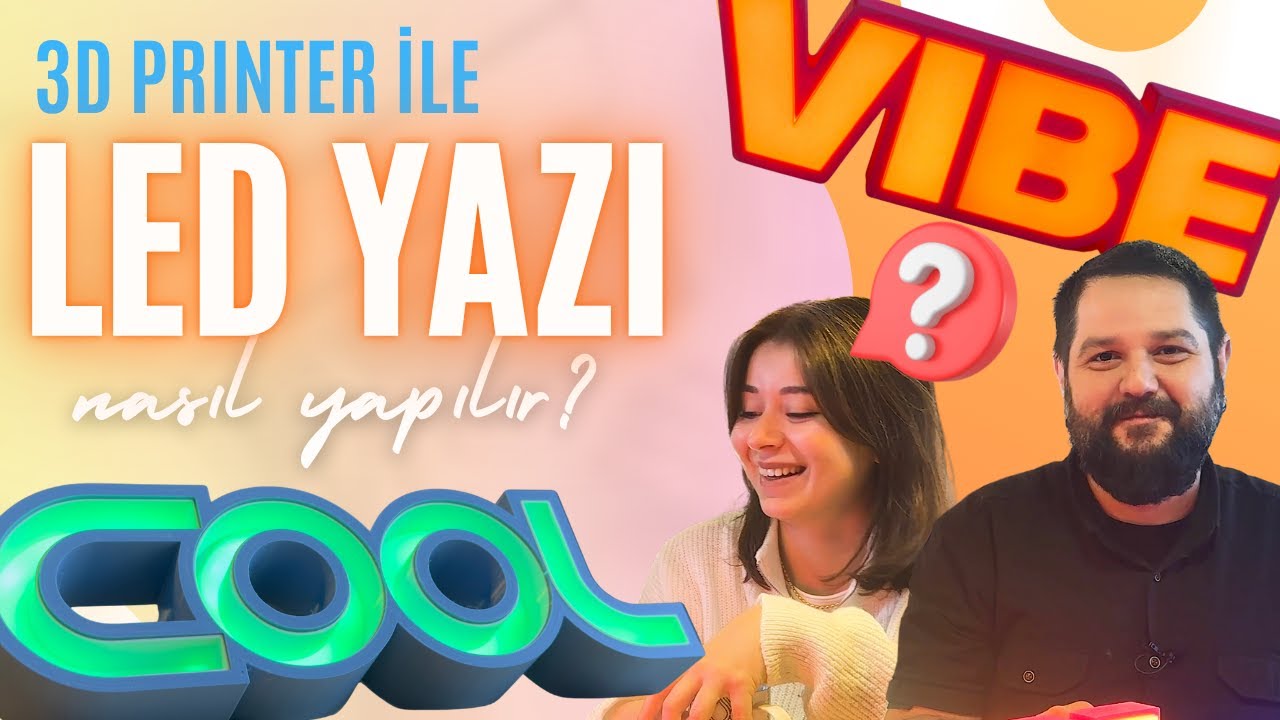 3D Printer ile Ledli ve Ledsiz Yazılar Nasıl Yapılır? RGB & Hortum Led l Shapr3D ve Baskı Süreçleri