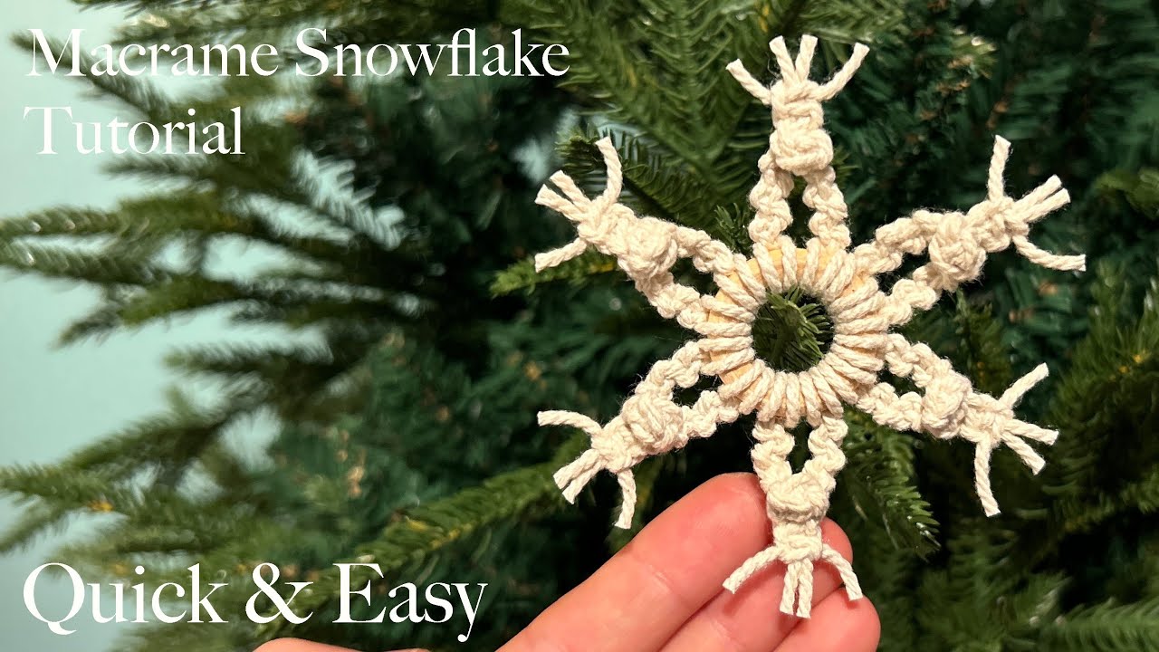 Quick & Easy Macrame Snowflake Ornament Tutorial for Beginners - DIY ...