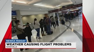 Weather causing flight delays at Nashville airport