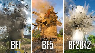 Battlefield Destruction Comparison: Battlefield 1 \/ Battlefield 5 \/ Battlefield 2042
