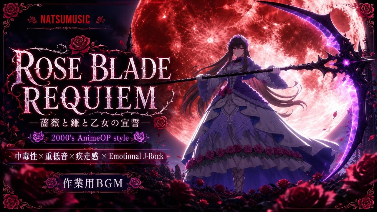 【Playlist】ROSE BLADE REQUIEM ―薔薇と鎌と乙女の宣誓―｜中毒性×重低音×疾走感 × Emotional J-Rock ｜作業用BGM