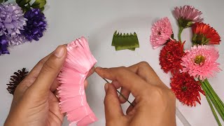 DIY|HOW TO MAKE SATIN RIBBON FLOWER 💕 Dahlia Flower