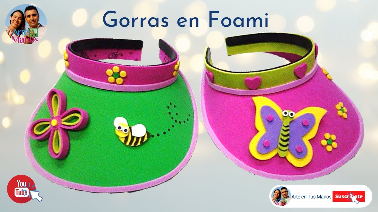 🔴Cómo hacer una GORRA, en foami para niñas y niños - foam hat for girls and boys - YouTube