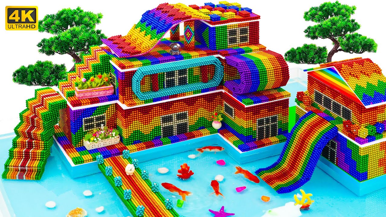 Amazing Build -🌊 Floating Magnet Ball Hotel Underground For Goldfish | Magnet Satisfying