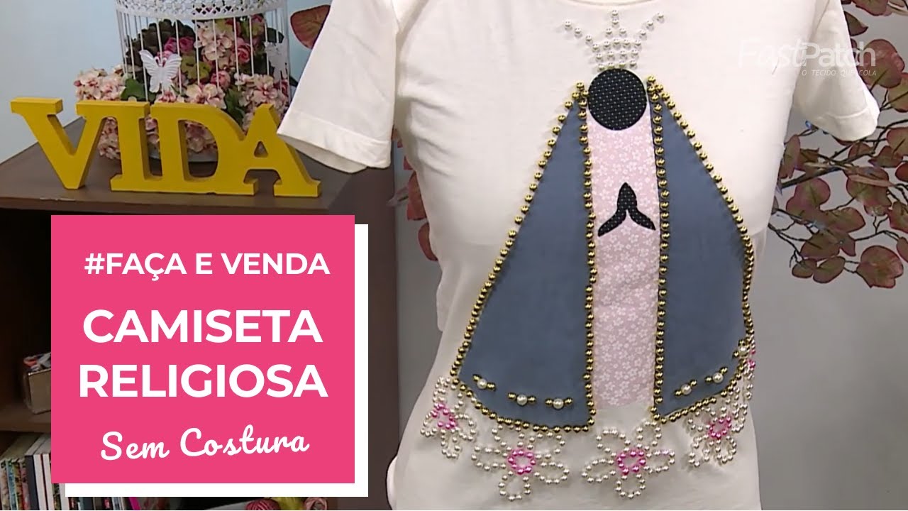 camisetas religiosas com pedrarias