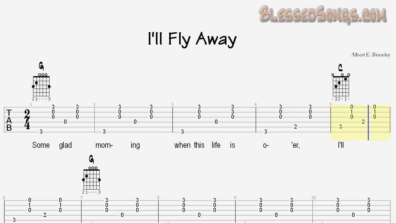 Chords for Bluegrass Gospel - I'll Fly Away - Tablature and Chords. 
