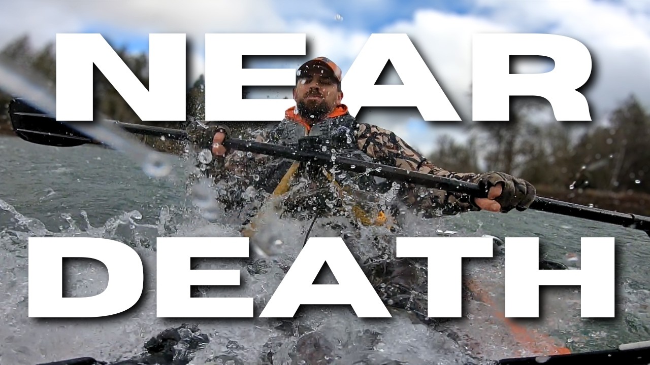 Я чуть не погиб, ловя зимнюю стальную форель на байдарке в реке Каулитц!!!