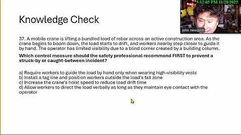 Daily Quiz ep67 Crane Safety  December 12 2025 BCSP