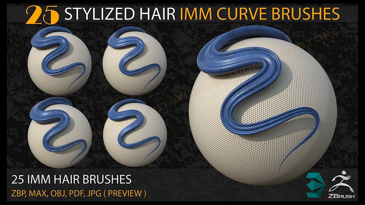 How to use IMM hair Brush in Zbrush V02 - YouTube