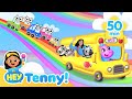 Learn vehicles  wheels on the bus fire truck song  more  nursery rhymes  hey tenny