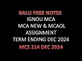 MCS 214 Assignment December 2024 Term End #mcs214 #mcanew #mcaol #ignoumca #ignousolvedassignment
