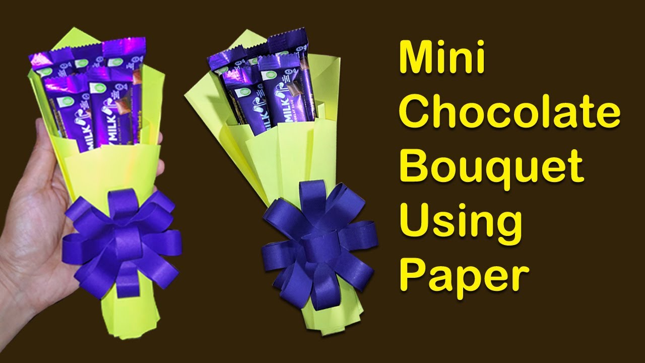 Mini Chocolate Bouquet Using Paper | DIY | Gift Ideas | Tutorial ...