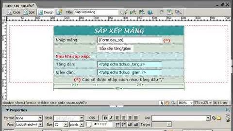 Bài giải thiết kế form sắp xếp mảng bằng ngôn ngữ php