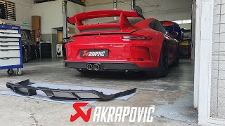 PORSCHE 991.2 GT3 X AKRAPOVIC EXHAUST | SLIP ON RACE LINE