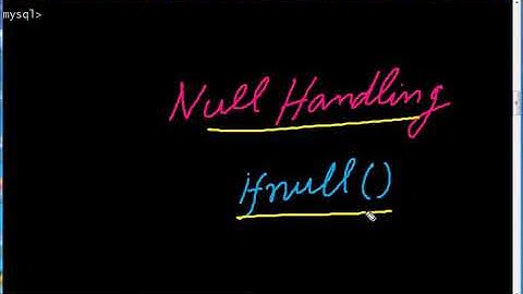 NULL Handling using ifnull() Function
