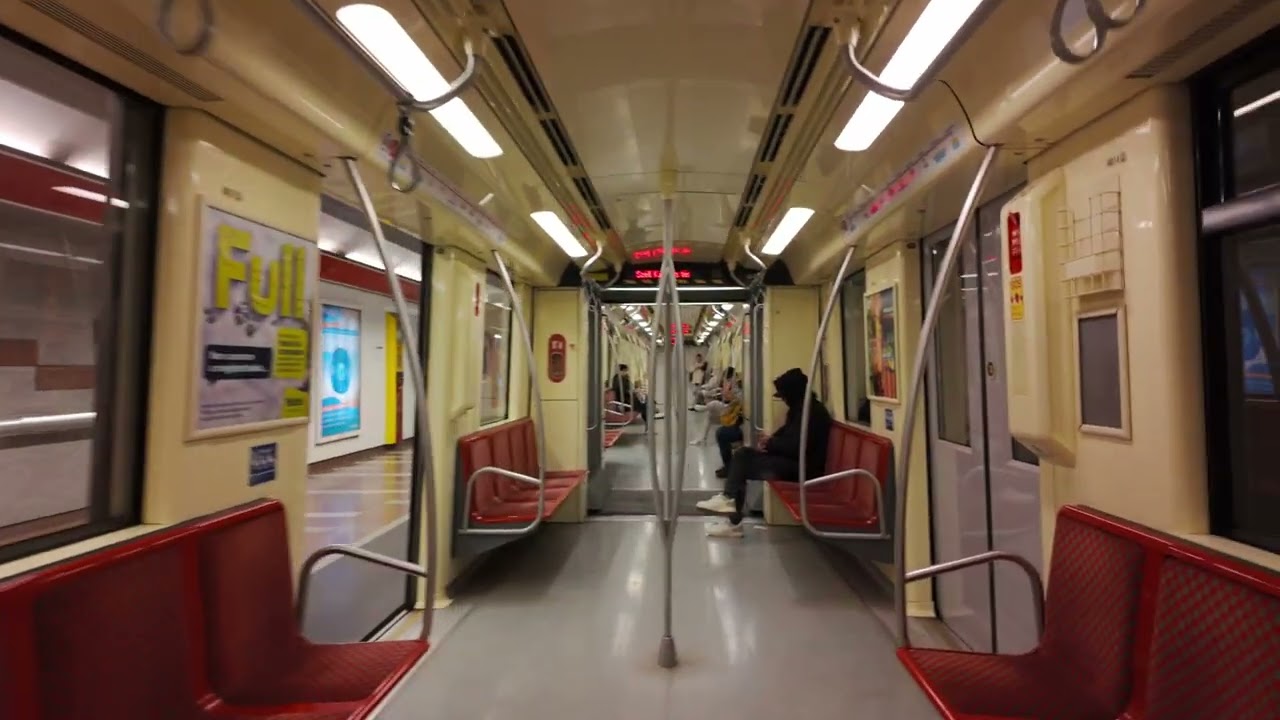 Hungary, Budapest, Metro night ride from Széll Kálmán tér to Deák Ferenc tér