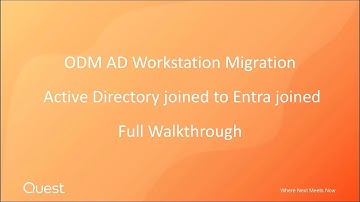 ODM AD Workstation Migration Active Directory Joined to Entra Full Walkthrough