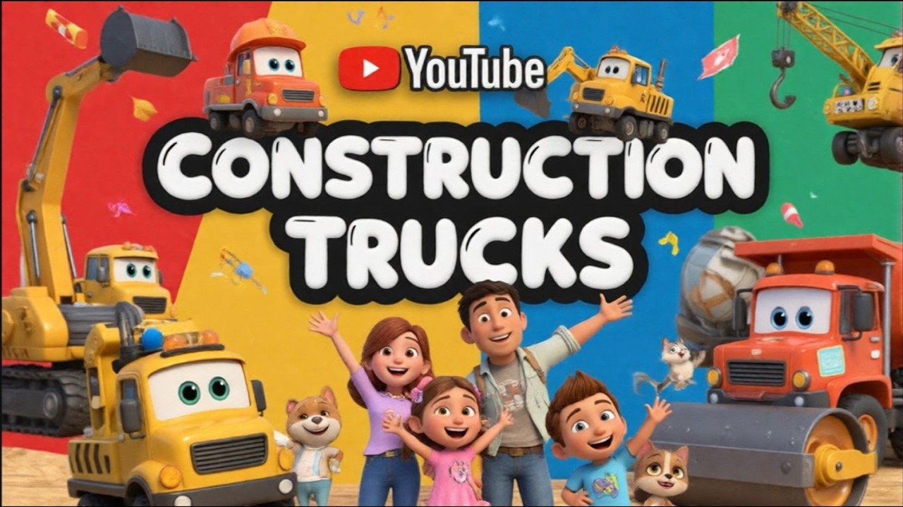 A Day at the Construction Site | Playful Trucks and Happy Helpers | Nursery Rhymes Poems