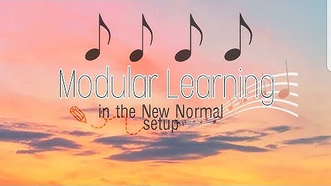 Modular Learning in the New Normal Setup Jingle