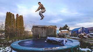 First Full in half out, Double frontflip 180, layout in tuck out attempt - Doubles Vlog
