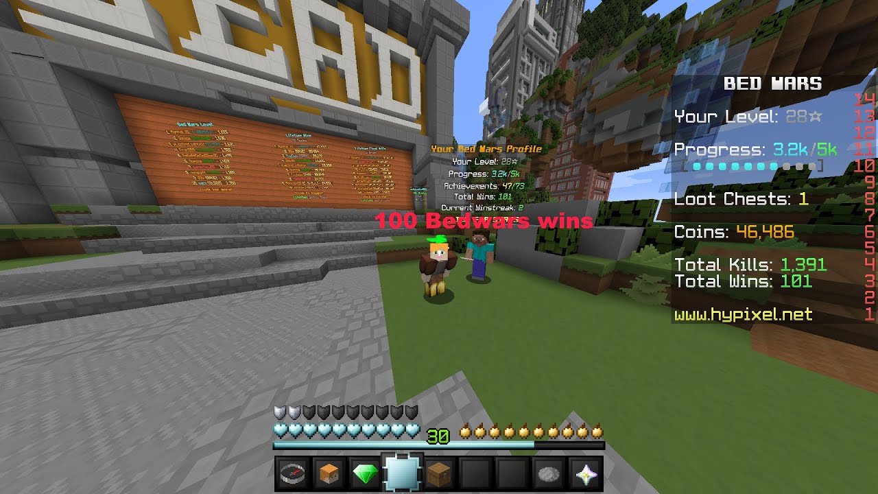 100 Bed Wars Wins YouTube