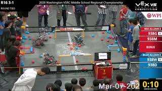 2026 Washington V5RC MS Regional Championship Finals Matches | Vex Push Back