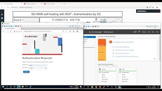 SD-WAN self-healing with BGP - Authentication by DC (Fortinet)