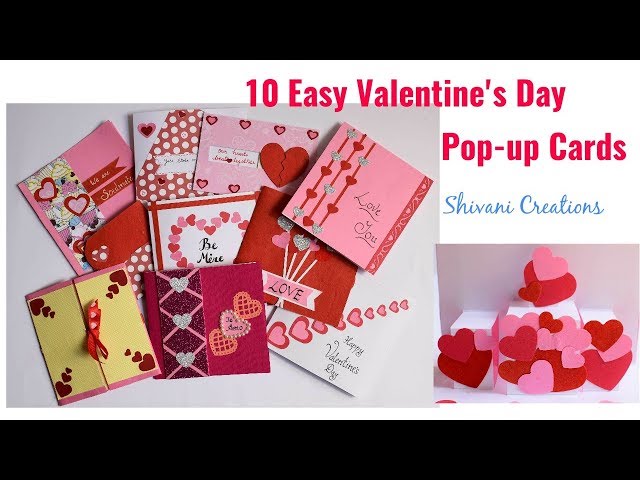 Valentines Day Popup Cards in 10 Different ways/ 10 Easy Love Popup Cards