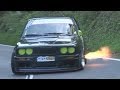 Amazing BMW 325 E30 with 3.0 Engine, Side Pipe, Sequential Gearbox at Hillclimb with Full Onboard