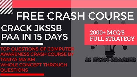 Day-04 MCQs on Computer Hardware ( Memory) II JKSSB PANCHAYAT ACCOUNT ASSISTANT CRASH COURSE