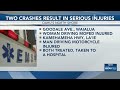 Multiple crashes involving motorcycles, mopeds leave several riders injured on Oahu