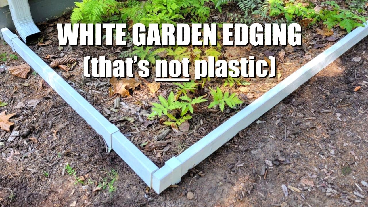 White Garden Edging Made With Metal & Wood