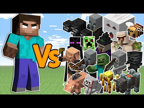 HEROBRINE Vs Minecraft All Mobs Combined Fight #mobfight #mobbattle #funny #live #24x7live #horsy