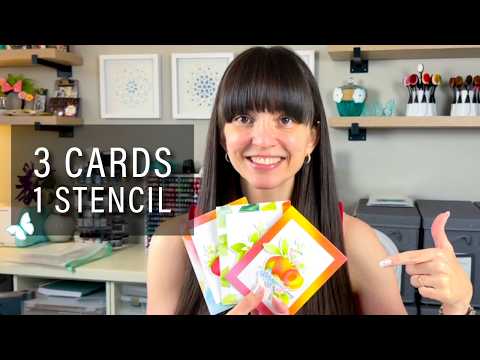 One Stenciling Session, Three Polished Cards [Plus, GIVEAWAY!]