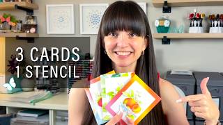 One Stenciling Session, Three Polished Cards [Plus, GIVEAWAY!]