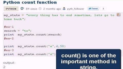 PYTHON Tutorial : Python count function