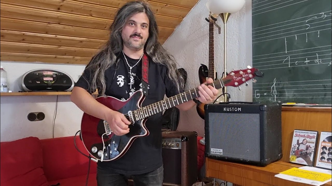 Brian May Red Special Review in italiano Ampli Kustom KGA16 YouTube