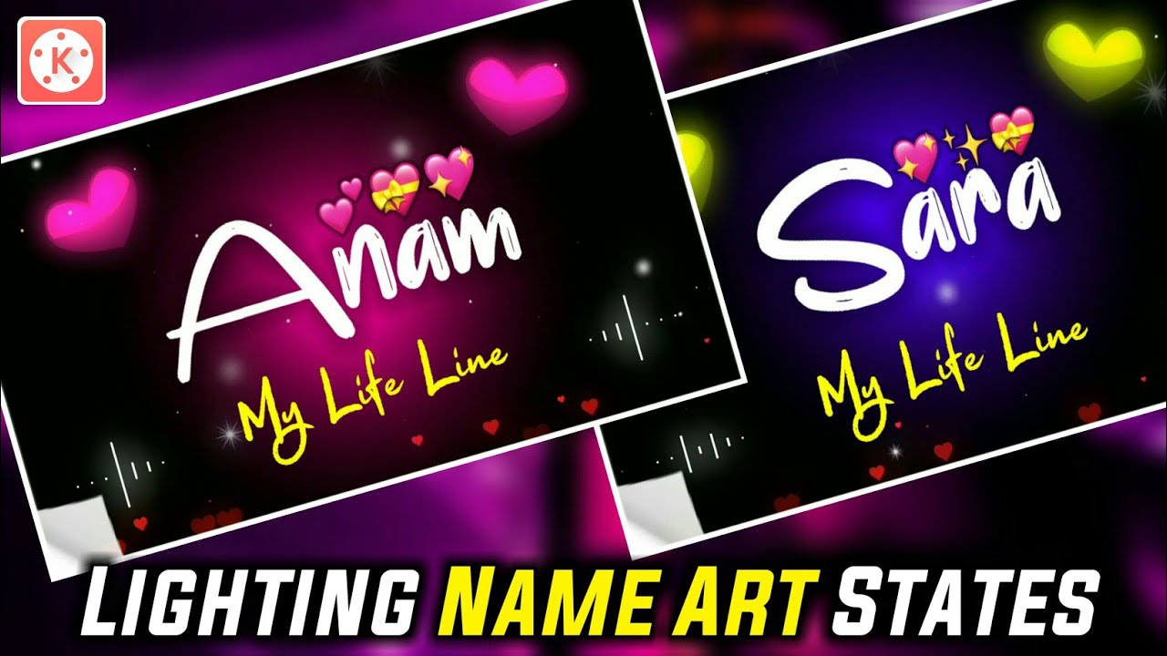 Trending Colourful Lighting Name Art States Editing | Kinemaster States Editing | Usama Rajput.