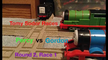 Tomy Sodor Races - Percy vs Gordon Round 2 Race 1