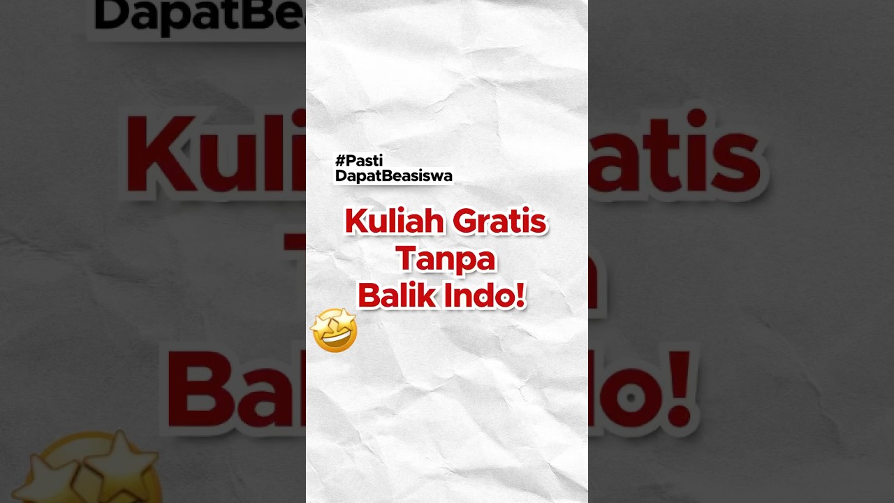 Buat kamu yang mau kuliah gratis tanpa balik indo? Bisa!! 🤫🔥#beasiswa #info #gratis