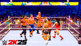 ROMAN, CENA &amp; ROCK VS RONDA , NIKKI &amp; BIANCA | TAG TEAM MATCH AT ELIMINATION CHMAMBER- PS5 #wwe2k25