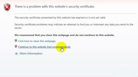How to fix "Security Certificate expired" in Internet Explorer