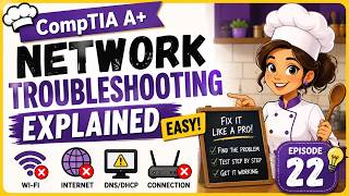 CompTIA A+ Network Troubleshooting Explained EASY | Ping, DNS, DHCP, Wi-Fi & More