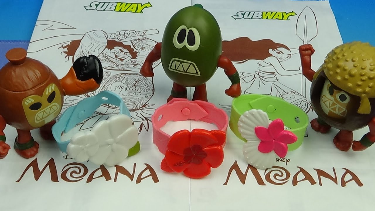 Revisit - 2016 DISNEY'S MOANA set of 6 SUBWAY MOVIE COLLECTIBLES