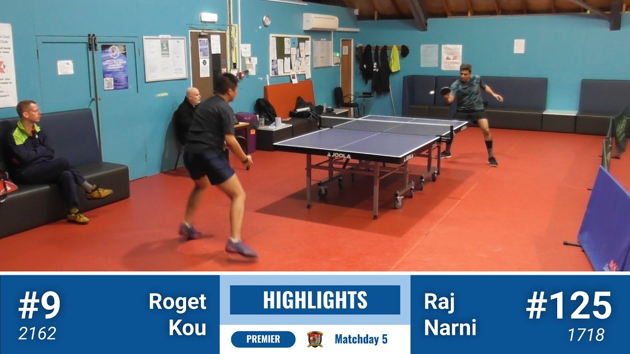INDIVIDUAL HIGHLIGHTS | Roget Kou vs Raj Narni | B&DTTL Prem | 2025-26