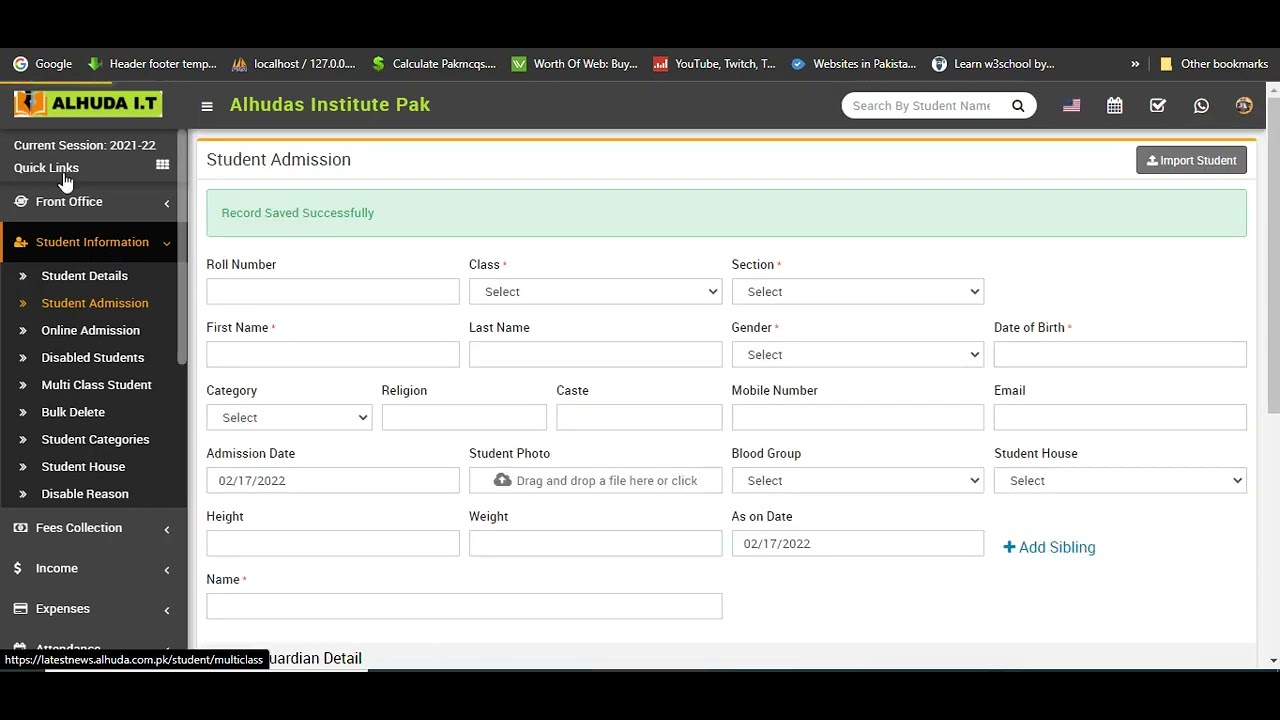 How we can add fee of students in school management system || Fee ...