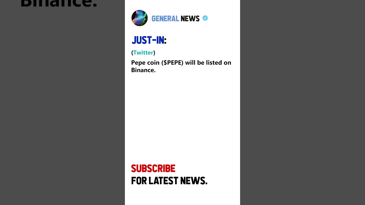 Pepe Coin ($PEPE) listed on Binance 