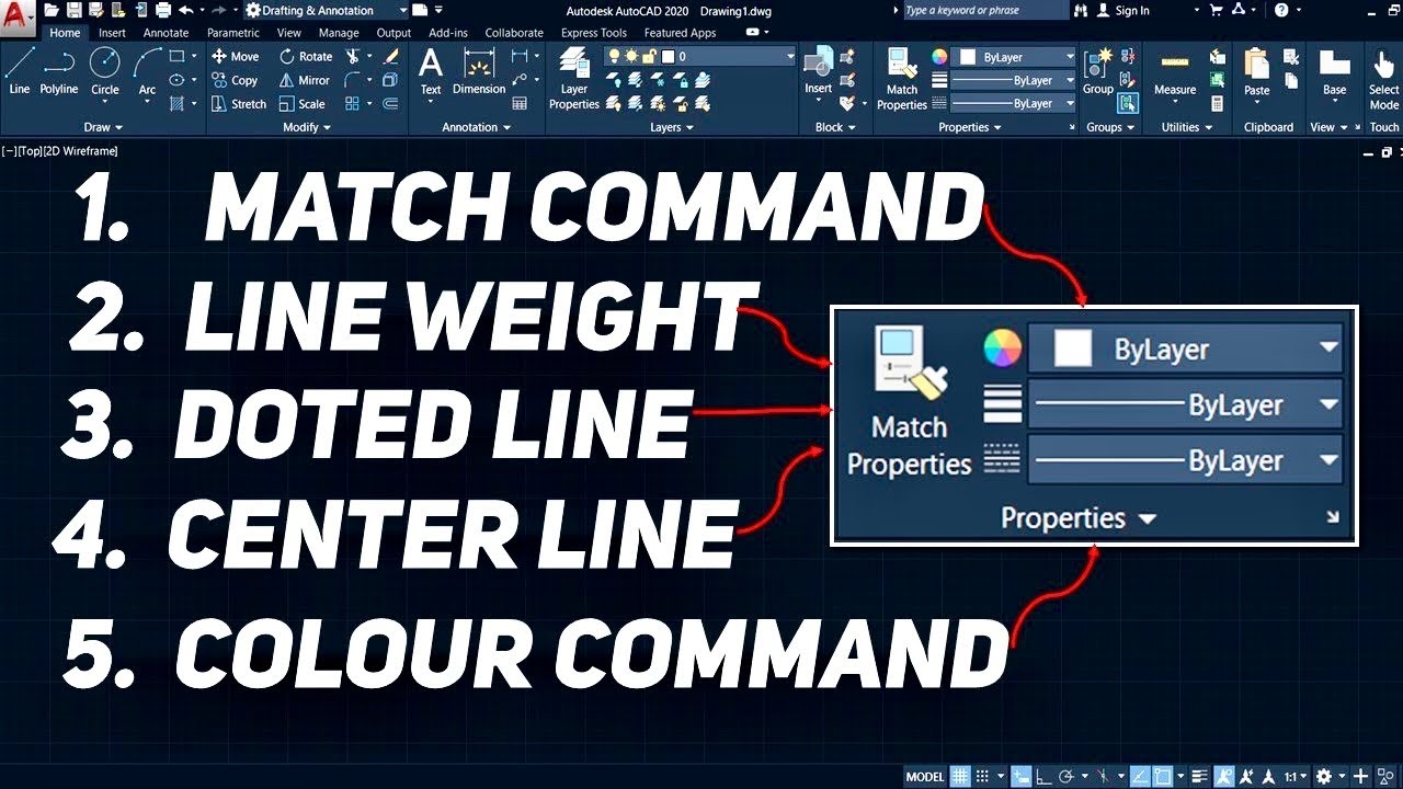 AutoCAD Properties Tool Bar tutorial For Beginners . - YouTube