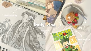Vlog . Daily Cozy Vlog Anime Unboxing Draw With Me .