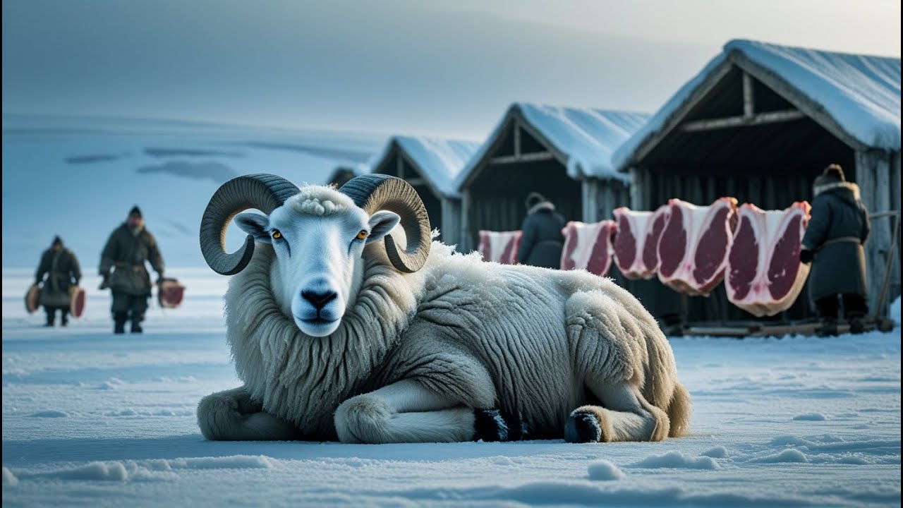 −45°C Arctic Survival | Hunters caught an 800kg snow sheep to feed a frozen village for 7 days.